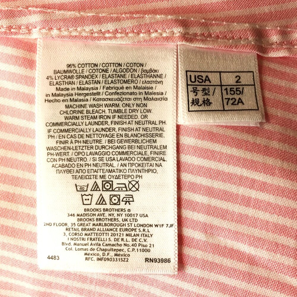 ๐ ๐๐๐๐๐๐ ๐๐๐๐๐๐๐๐ ๐ French Cuff Blouse Pink/White Stripe NEW!! - Picture 10 of 11